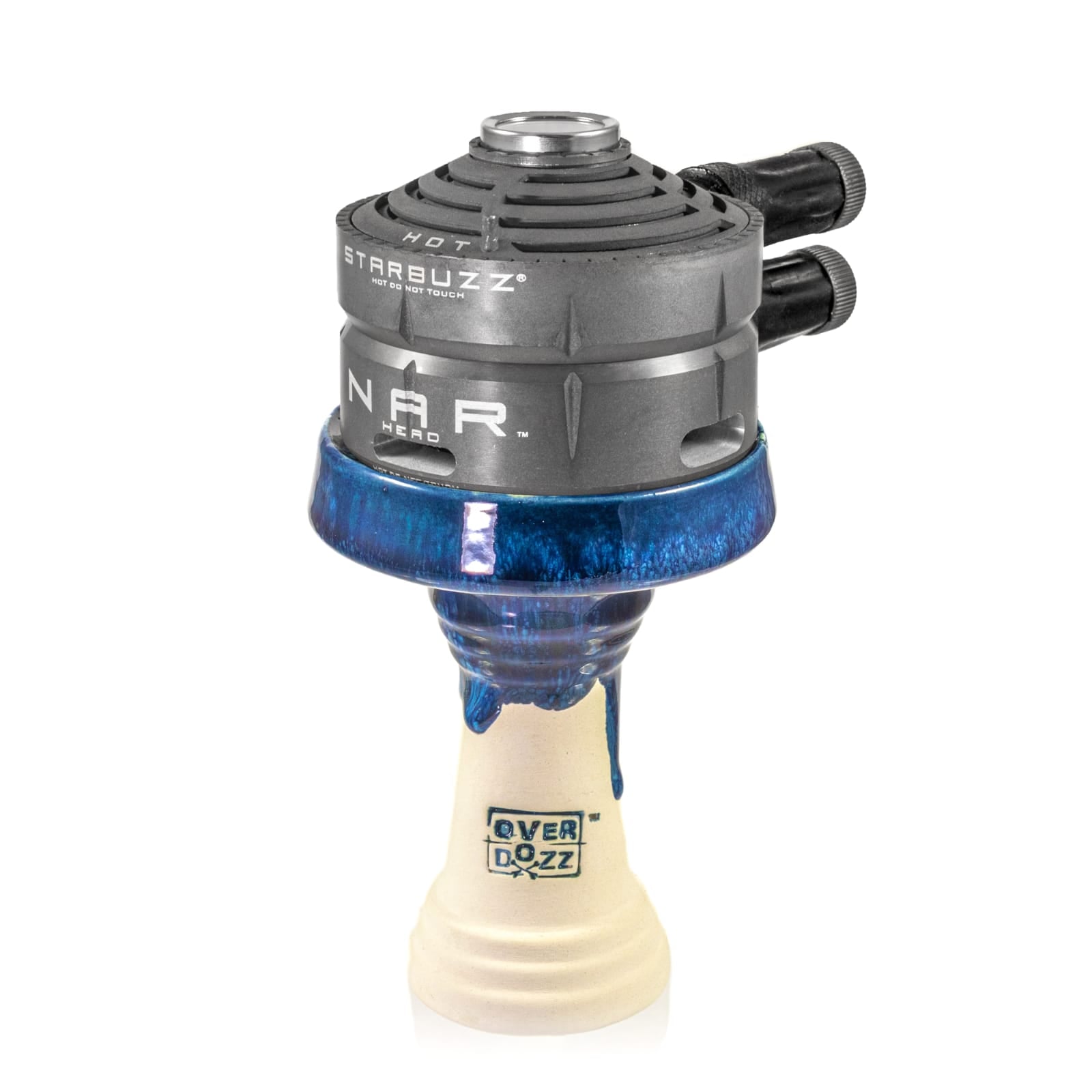 Overdozz Premium Phunnel Bowl G1 (Starbuzz Nar Compatible) - Blue Over White Clay