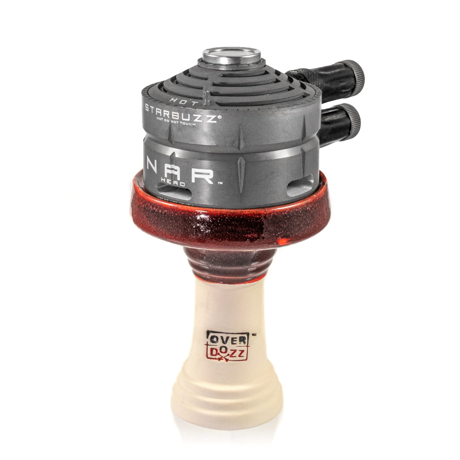 Overdozz Premium Phunnel Bowl G1 (Starbuzz Nar Compatible) - Red Over White Clay