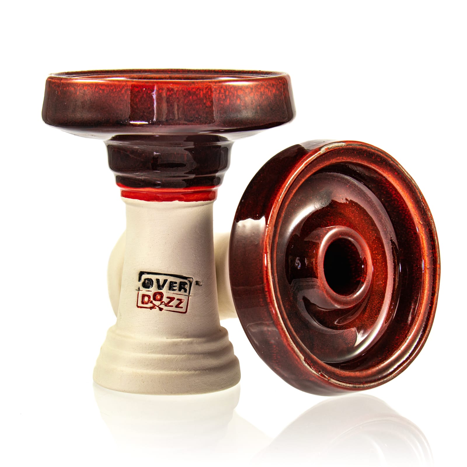 Overdozz Premium Phunnel Bowl G1 (Starbuzz Nar Compatible) - Burgundy Over White Clay